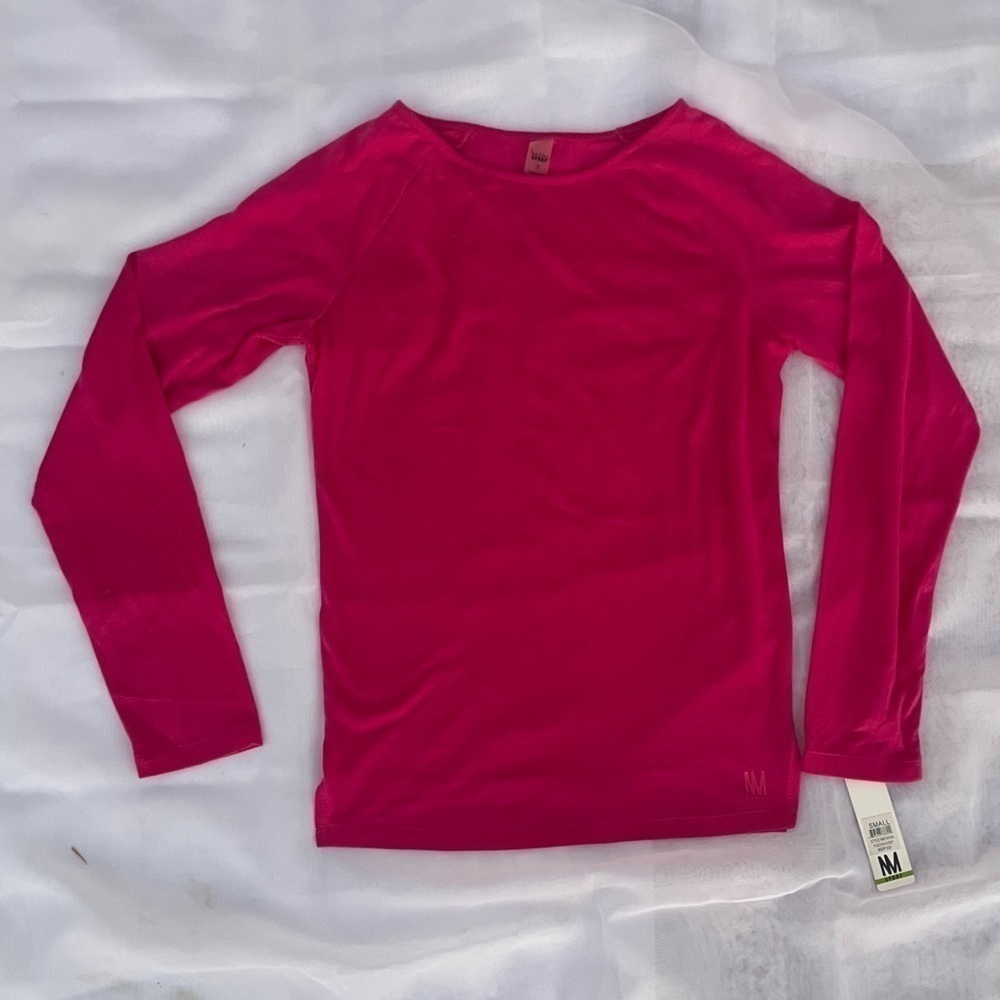 NICOLE Miller Sport Long Sleeve Fuchsia Top size small